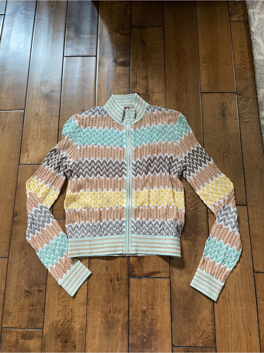 Missoni Mare Zip Up Long Sleeve Cover Up Size 42